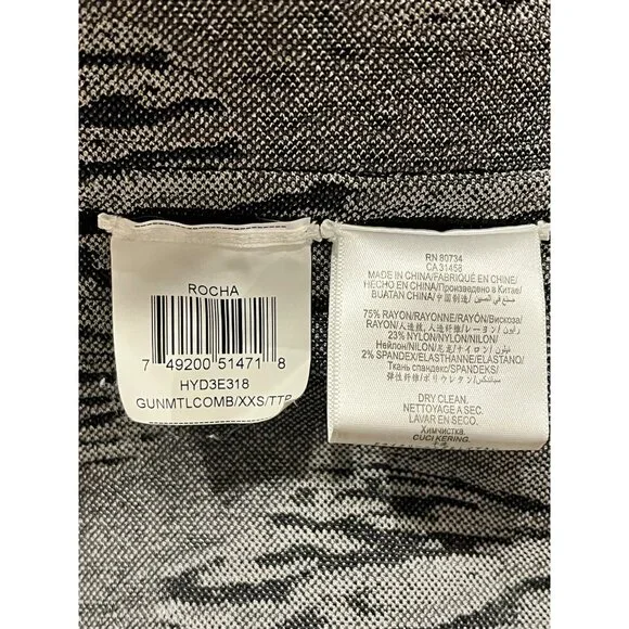 Herve Leger Two Piece Elegant Black and Gray Patterned Skirt Set - Picture 10 of 10